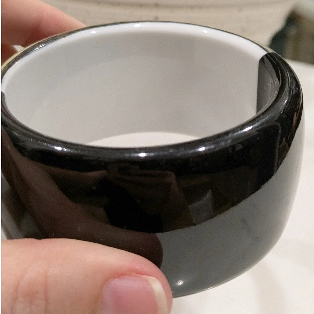 Unbranded Resin Bangle Bracelet Black Silver Pebble Statement Cuff 80s Madonna